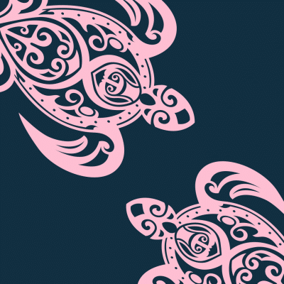 TWO PINK TURTLES Géant