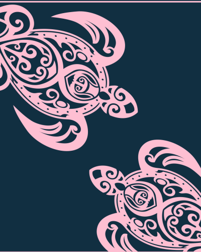 TWO PINK TURTLES Géant